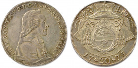 AUTRICHE - SALZBOURG 
HIERONYMUS DE COLLOREDO-MANSFELD 
1772-1782
20 Kreutzer en argent 1775. Salzbourg. (6,67 g) 
Superbe.