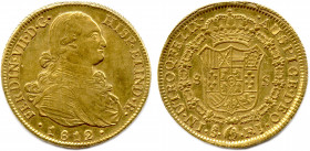 CHILI - FERDINAND VII d'Espagne 
19 mars 1808 - 6 mai 1821
FERDIN.VII.D.G. HISP.ET IND.R. Son buste cuirassé portant le collier de la Toison d'Or. 
R/...