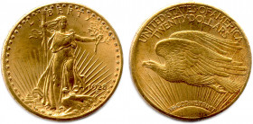 ÉTATS-UNIS D'AMÉRIQUE 
20 Dollars or Statue 1928 Philadelphie. (33,38 g) 
Très beau.