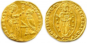 ITALIE - VENISE - ANDREA DANDOLO 54e doge 
4 janvier 1343 - 7 septembre 1354
ANDR DANDVLO - S N VЄNЄTI / DVX. Le doge agenouillé devant Saint Marc ten...