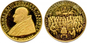 ITALIE - VATICAN - JEAN XXIII 1958-1963 
Médaille en or commémorative du Concile de Vatican 2 en 1962. Rome. Graveur : R Signorini. Ø 31,92 mm (17,53 ...