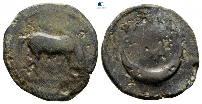 Thessaly. Pharkadon circa 400-350 BC. 
Dichalkon Æ

17 mm, 1,99 g



fine...