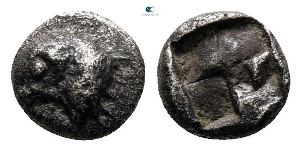 Troas. Abydos circa 500-450 BC. 
Hemiobol AR

6 mm, 0,31 g



very fine