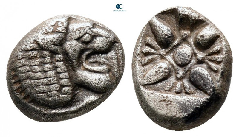 Ionia. Miletos circa 525-475 BC. 
Diobol AR

9 mm, 1,08 g



very fine