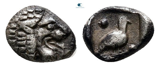 Caria. Mylasa circa 420-390 BC. 
Tetartemorion AR

6 mm, 0,26 g



very f...