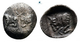Caria. Uncertain mint circa 450-400 BC. Tetartemorion AR