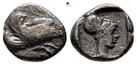 Islands off Caria. Rhodos circa 480-408 BC. Diobol AR