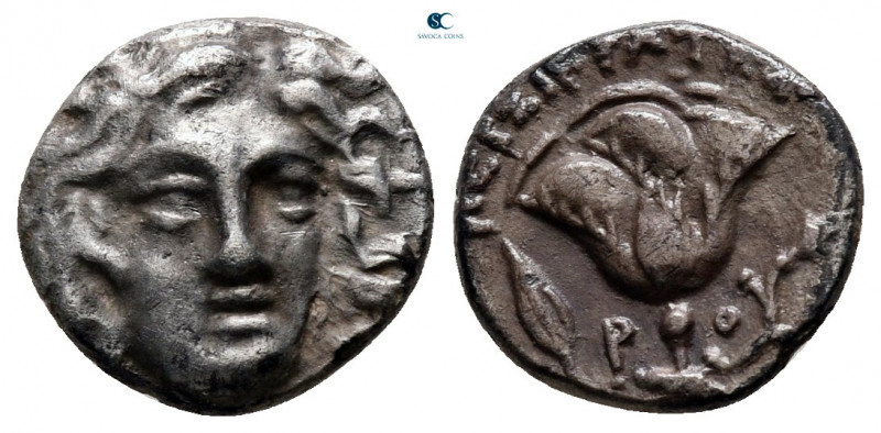 Islands off Caria. Rhodos circa 340-330 BC. 
Diobol AR

11 mm, 1,31 g



...