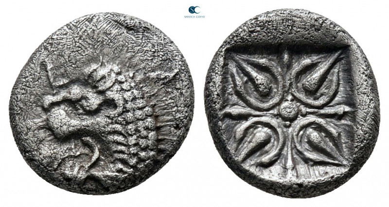 Satraps of Caria. Hekatomnos 392-377 BC. 
Obol AR

10 mm, 0,95 g



very ...