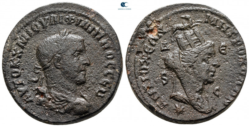 Seleucis and Pieria. Antioch. Philip II AD 247-249. 
Bronze Æ

27 mm, 15,68 g...