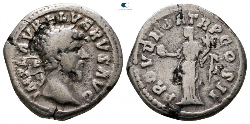 Lucius Verus AD 161-169. Rome
Denarius AR

19 mm, 2,63 g



nearly very f...