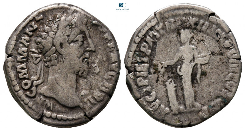 Commodus AD 180-192. Rome
Denarius AR

19 mm, 3,06 g



fine