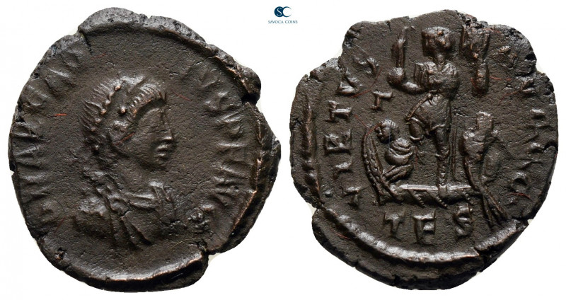 Arcadius AD 383-408. Thessaloniki
Follis Æ

16 mm, 2,29 g



very fine