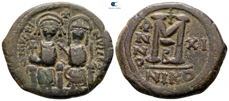 Justin II and Sophia AD 565-578. Nikomedia
Follis or 40 Nummi Æ

30 mm, 12,07...