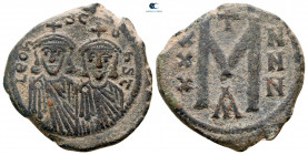 Leo III the "Isaurian", with Constantine V AD 717-741. Constantinople. Follis or 40 Nummi Æ