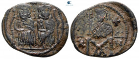 Constantine V Copronymus, with Leo IV AD 741-775. Constantinople. Follis or 40 Nummi Æ
