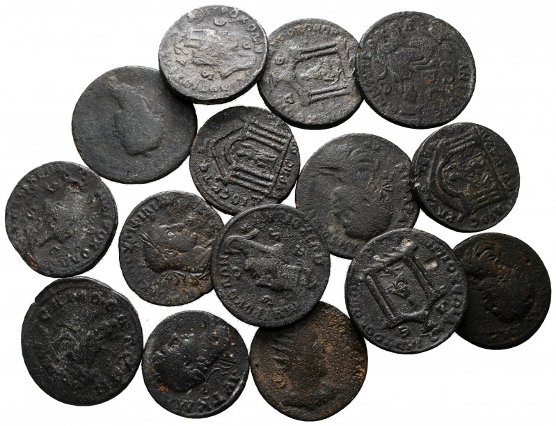 Lot of ca. 15 roman provincial bronze coins / SOLD AS SEEN, NO RETURN! 

nearl...