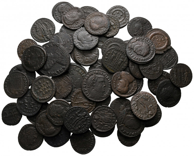 Lot of ca. 60 roman bronze coins / SOLD AS SEEN, NO RETURN! 

very fine