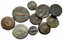 Lot of ca. 10 ancient bronze coins / SOLD AS SEEN, NO RETURN!nearly very fine