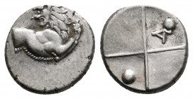 THRACE. Chersonesos. (Circa 386-338 BC). AR Hemidrachm. 2.35 g. 12.80 mm.