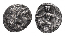 KINGS OF MACEDON. Alexander III 'the Great' (336-323 BC). AR hemiobol. 0.20 g. 7.20 mm.