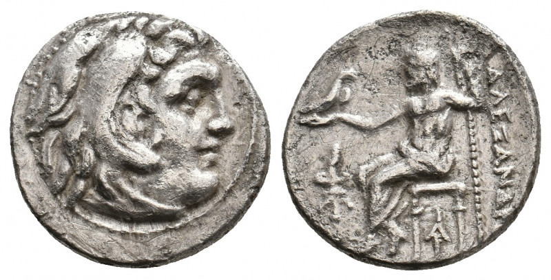 KINGS OF MACEDON. Alexander III 'the Great' (336-323 BC). AR Drachm. 3.69 g. 17....