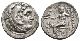 KINGS OF MACEDON. Alexander III 'the Great' (336-323 BC). AR Drachm. 3.69 g. 17.20 mm.