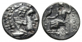 KINGS OF MACEDON. Alexander III 'the Great' (336-323 BC). AR Drachm. 3.85 g. 15.3 mm.