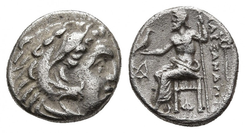 KINGS OF MACEDON. Alexander III 'the Great' (336-323 BC). AR Drachm. 3.91 g. 14....
