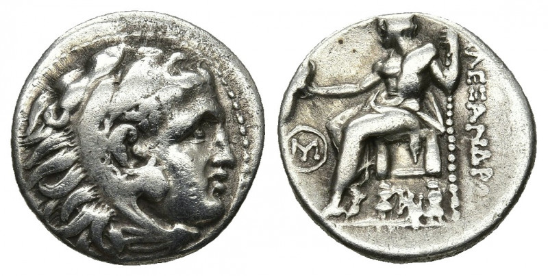 KINGS OF MACEDON. Alexander III 'the Great' (336-323 BC). AR Drachm. 4.07 g. 17....
