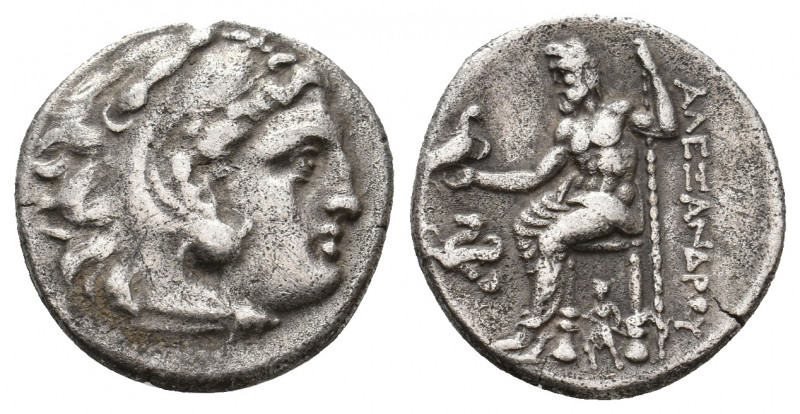 KINGS OF MACEDON. Alexander III 'the Great' (336-323 BC). AR Drachm. 4.09 g. 17....