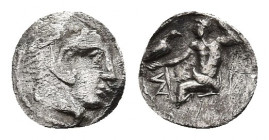 KINGS OF MACEDON. Imitations of Alexander III 'the Great' (3rd-2nd centuries BC). AR Hemiobol. 0.34 g. 8.7 mm.