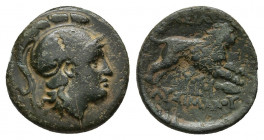 KINGS OF THRACE (Macedonian). Lysimacheia. Lysimachos (305-281 BC). Ae. 4.0 g. 18.5 mm.