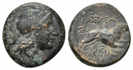 KINGS OF THRACE (Macedonian). Lysimacheia. Lysimachos (305-281 BC). Ae. 4.89 g. 18.40 mm.