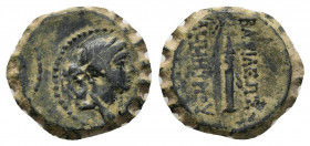 SELEUKID EMPIRE. Demetrios I Soter Serrate. (162-150 BC). Ae. 8.20 g. 18.3 mm.