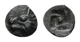 ASIA MINOR. Uncertain. (5th century BC). AR Tetartemorion. 0.19 g. 6.3 mm.