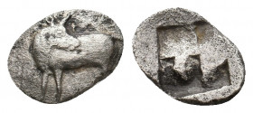ASIA MINOR. Uncertain. (Circa 5th century BC). AR Hemiobol. 0.51 g. 10.25 mm.
