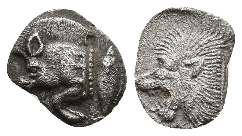 MYSIA. Kyzikos. (450-400 BC). AR Hemiobol. 0.57 g. 11.35 mm.