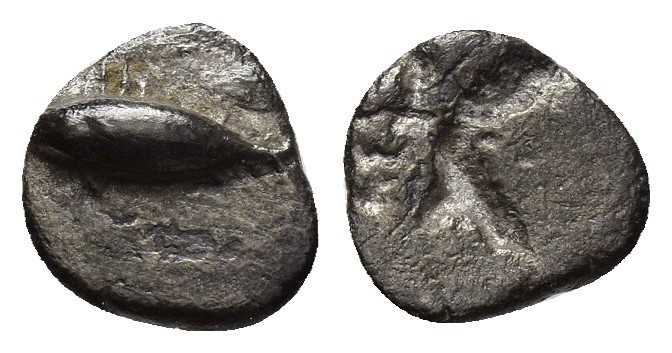 MYSIA. Kyzikos. (Circa 520-480 BC). AR Hemiobol. 0.48 g 8.70 mm.