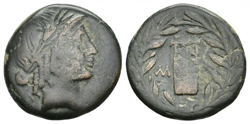 AEOLIS. Myrina. Pseudo-autonomous (100-200 AD). Ae. 5.39 g. 21.95 mm.