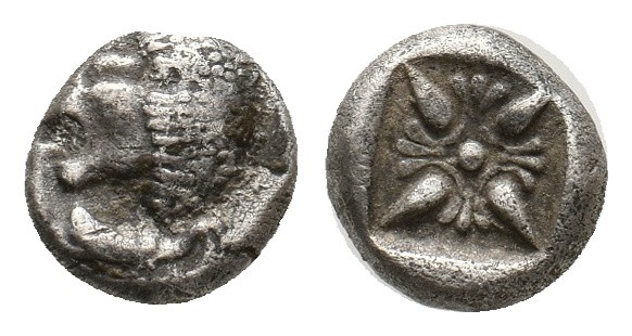 IONIA. Miletos. (Late 6th-early 5th centuries BC). AR Obol or Hemihekte. 1.13 g....