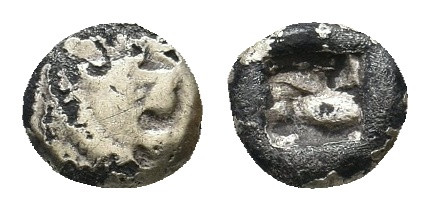 KINGS OF LYDIA. Alyattes (Circa 610-560 BC). EL Fourrée 1/12 Stater. 0.78 g. 7.4...