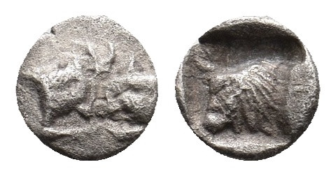 CARIA. Uncertain . (Circa 450-400 BC). AR Tetartemorion. 0.18 g. 5.90 mm.