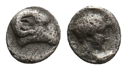 CARIA. Halikarnassos. (Circa 395-377 BC). AR Hemiobol. 0.42 g. 7.50 mm.