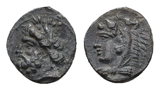 CILICIA. Uncertain. (4th century BC). AR Obol. 0.76 g. 10.1 mm.