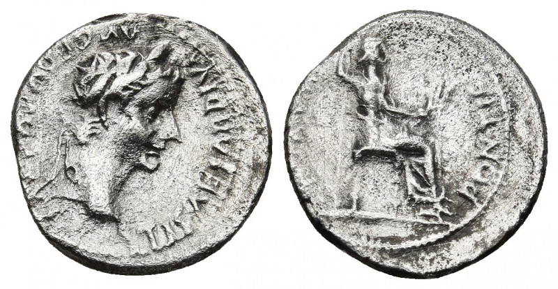 TIBERIUS, 14-37 AD. AR, Denarius. Lugdunum. 3.47 g. 19.3 mm.