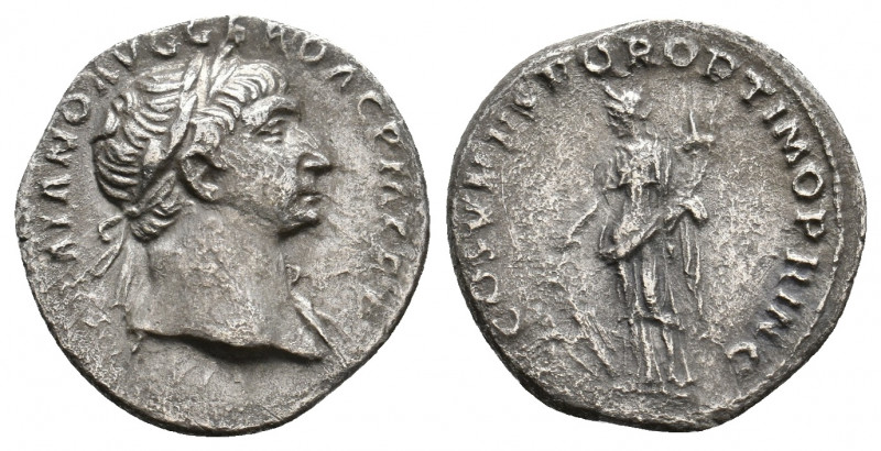 TRAJAN, 98-117 AD. AR, Denarius. Rome. 2.92 g. 18.90 mm.