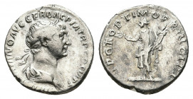 TRAJAN, 98-117 AD. AR, Denarius. Rome. 3.16 g. 18.1 mm.