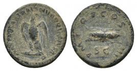 HADRIAN, 117-138 AD. AE, Quadrans. Rome. 3.73 g. 18.5 mm.