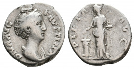 DIVA FAUSTINA I, Died 140 AD. AR, Denarius. Rome. 3.22 g. 17.20 mm.